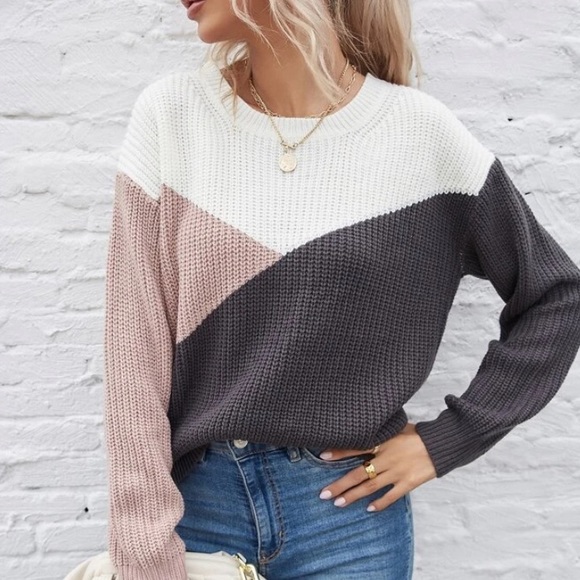 Boho pink knit sweater - Picture 3 of 6